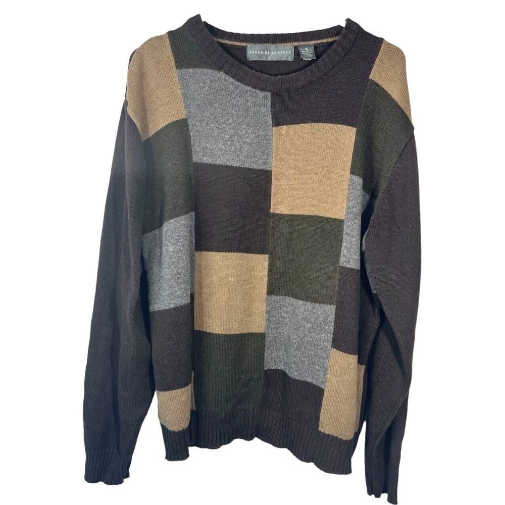 Oscar De La Renta Men's Pullover Sweater Knit Crew Neck Size XL Long Sleeve
